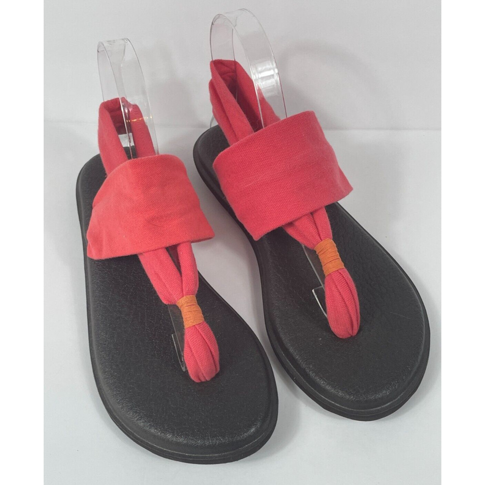 Sanuk Yoga Mat Sling Sandals Flip Flop Women's Size 7 Salmon Pink Coral